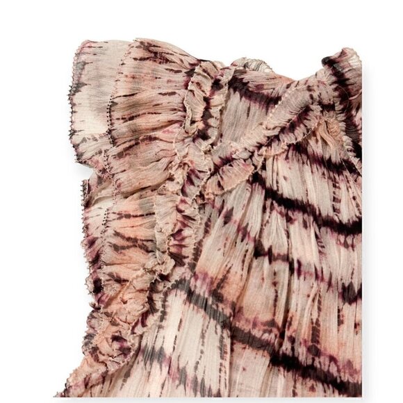 Ulla Johnson Clea Pink Tie Dye Stripe Silk Blouse , Size 2 - Picture 13 of 16